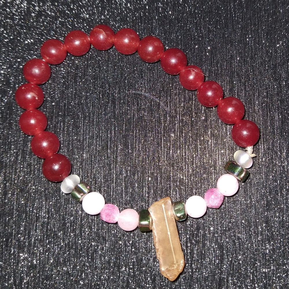 Handmade Red Agate Bracelet